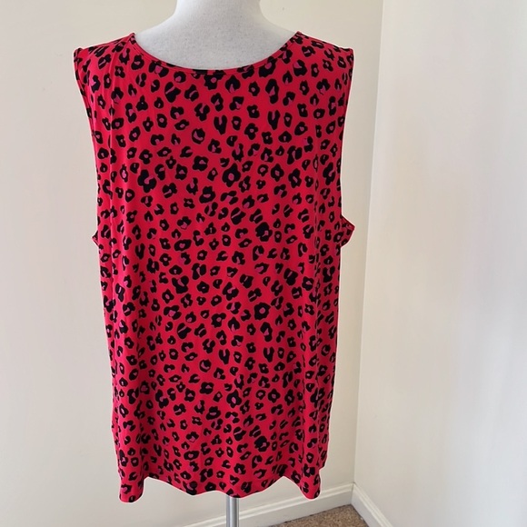 New! IMAN SZ 2X animal print sleeveless top. - Picture 3 of 8